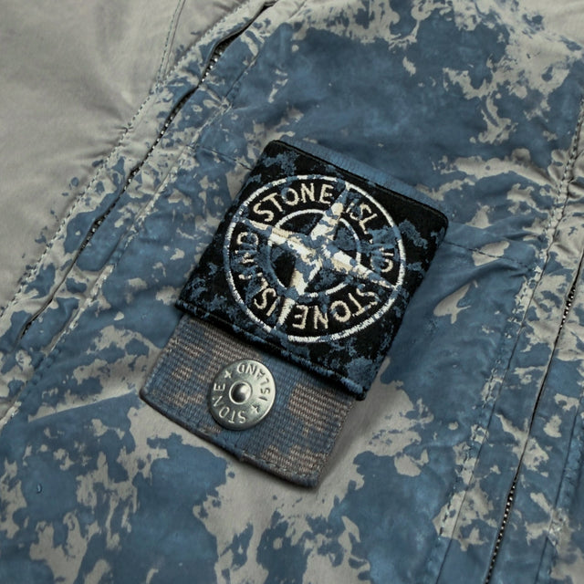 A/W 26 Stone Island Hand Painted David Light-TC Hooded Jacket - Grey & Blue