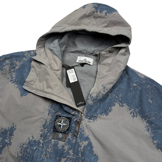 A/W 26 Stone Island Hand Painted David Light-TC Hooded Jacket - Grey & Blue