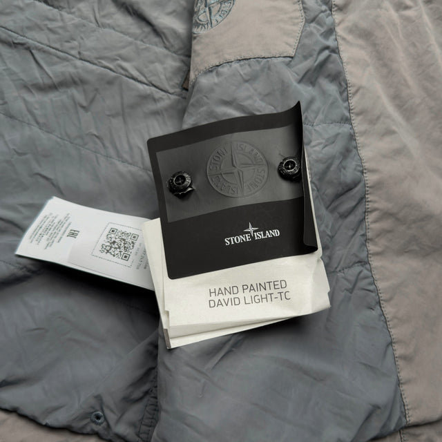 A/W 26 Stone Island Hand Painted David Light-TC Hooded Jacket - Grey & Blue