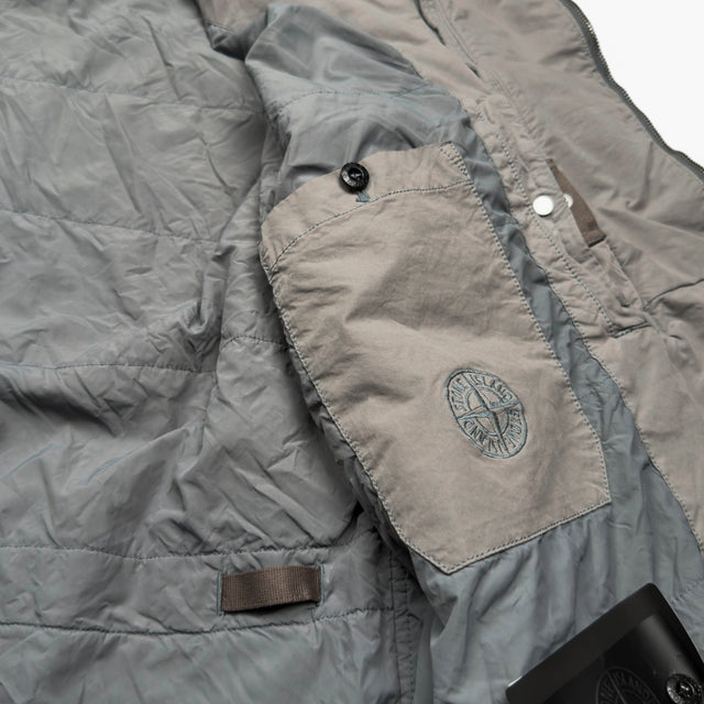 A/W 26 Stone Island Hand Painted David Light-TC Hooded Jacket - Grey & Blue