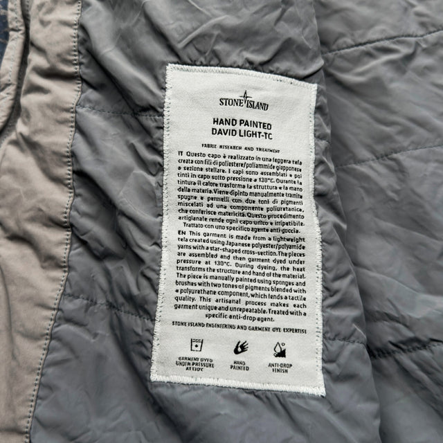 A/W 26 Stone Island Hand Painted David Light-TC Hooded Jacket - Grey & Blue
