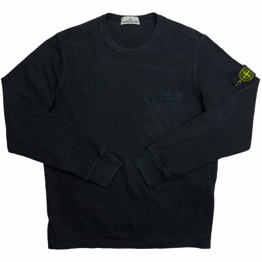 S/S 18 Stone Island Pocket Crewneck Sweater - Black