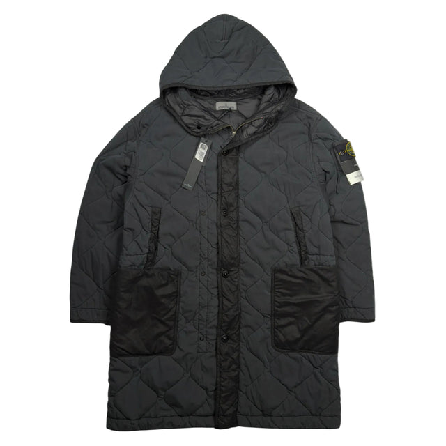 A/W 23 Stone Island 50 Fili Quilted-TC Hooded Parka - Black