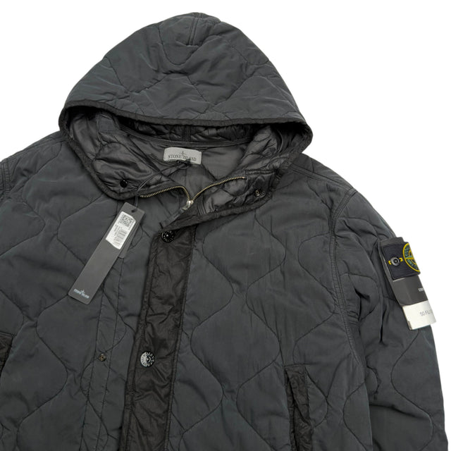 A/W 23 Stone Island 50 Fili Quilted-TC Hooded Parka - Black