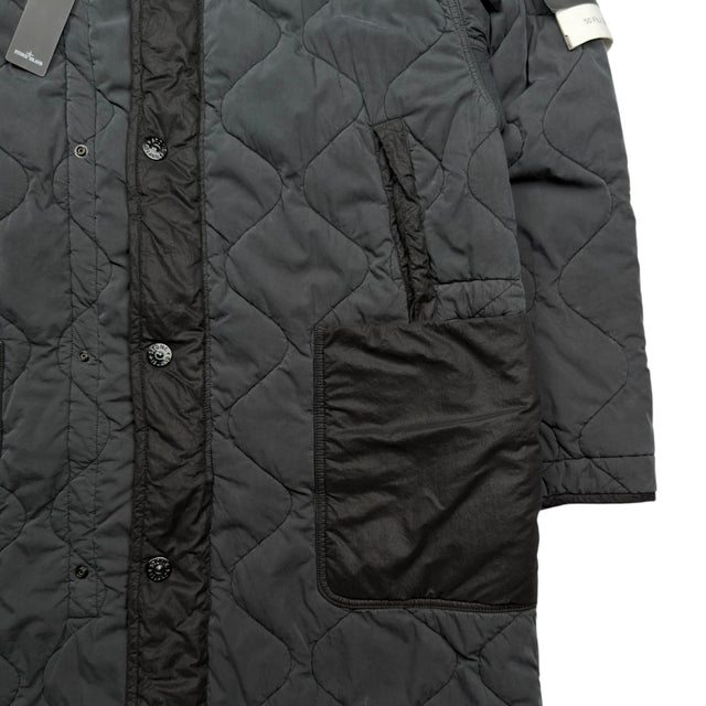 A/W 23 Stone Island 50 Fili Quilted-TC Hooded Parka - Black