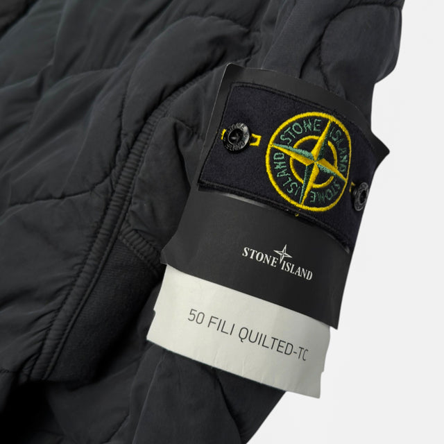 A/W 23 Stone Island 50 Fili Quilted-TC Hooded Parka - Black