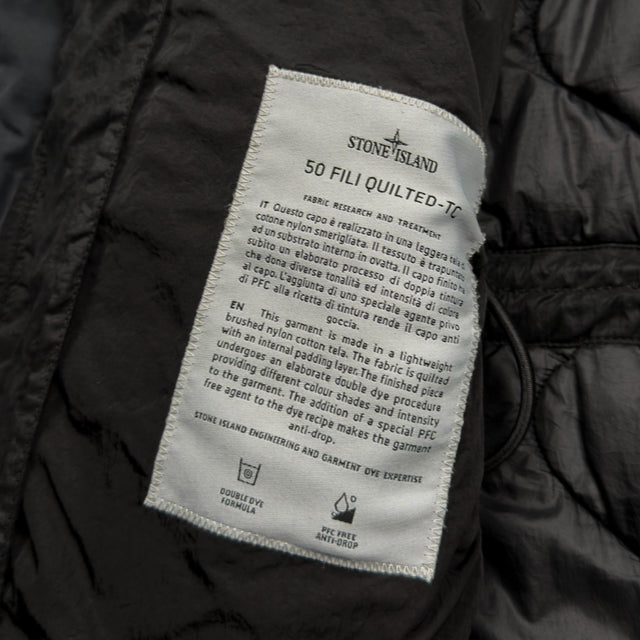 A/W 23 Stone Island 50 Fili Quilted-TC Hooded Parka - Black