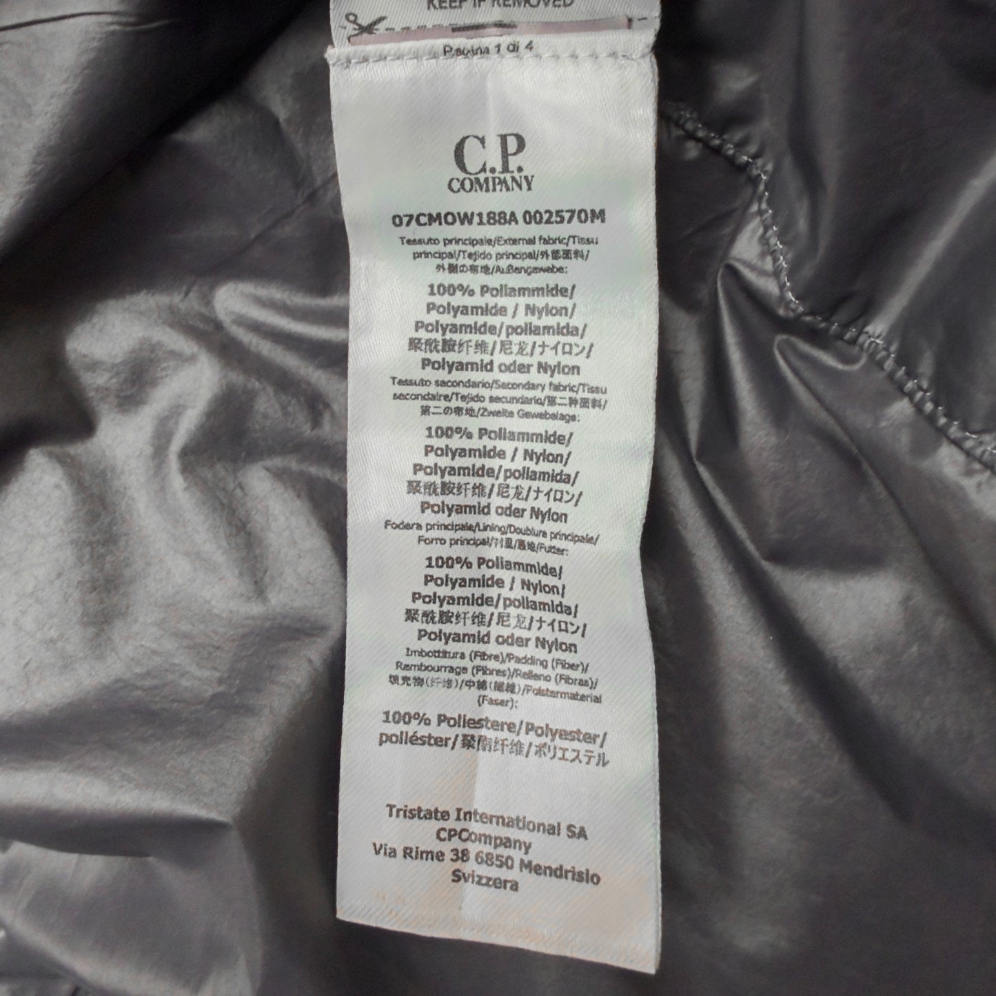A/W 20 C.P. Company Migration Shading Quilted Goggle Jacket