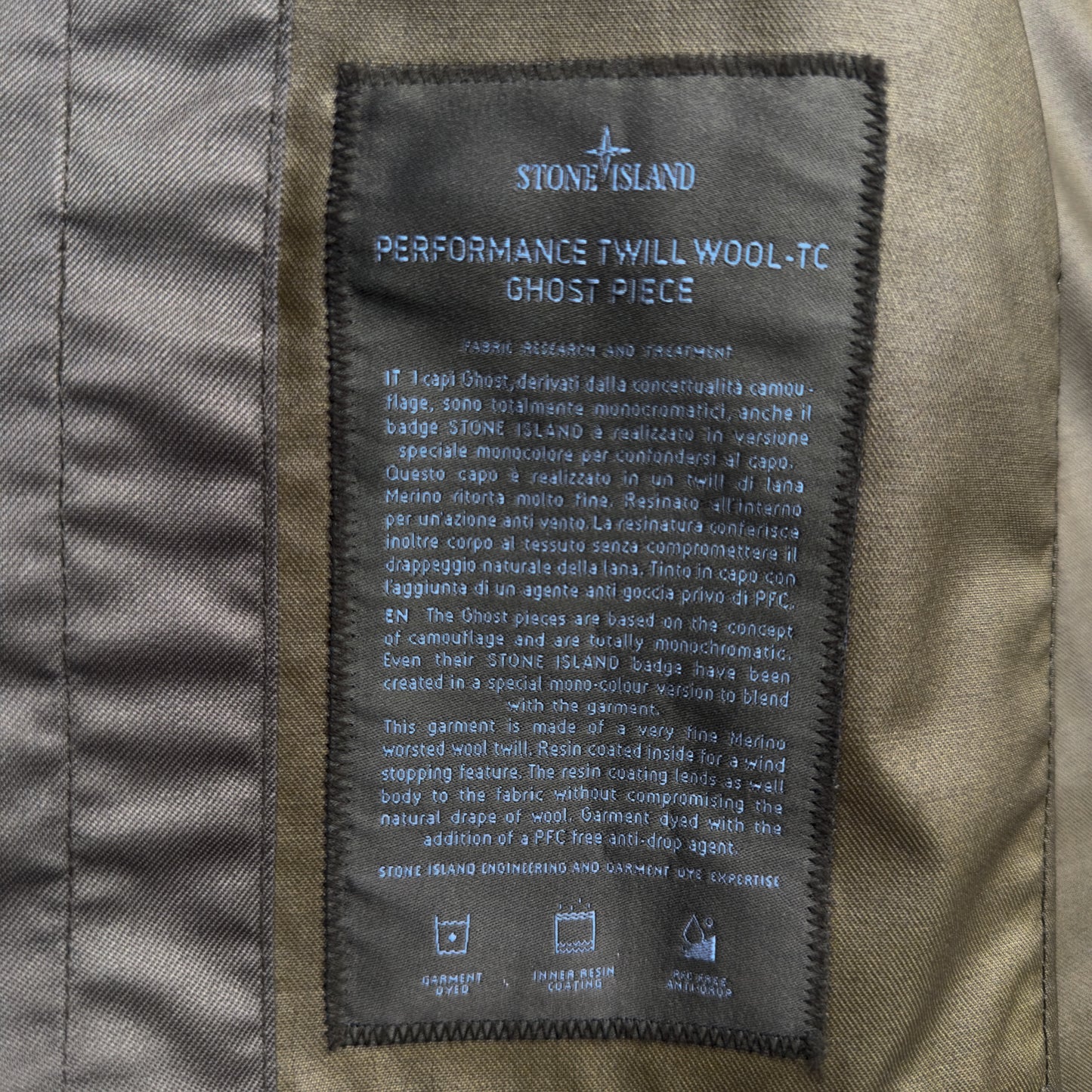 A/W 24 Stone Island Performance Twill Wool TC Ghost Jacket
