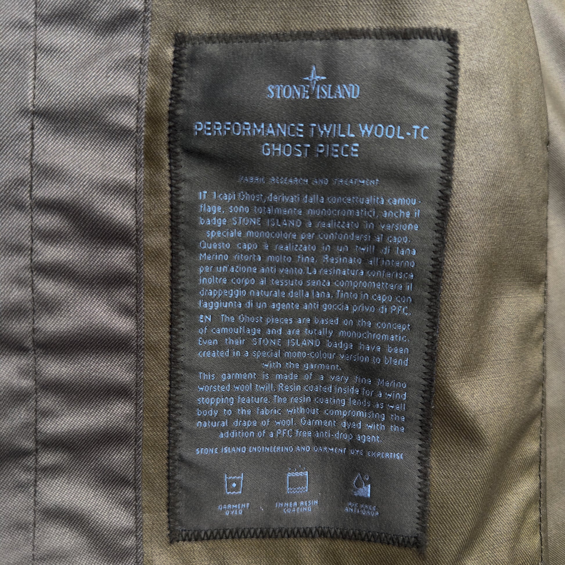 A/W 24 Stone Island Performance Twill Wool TC Ghost Jacket
