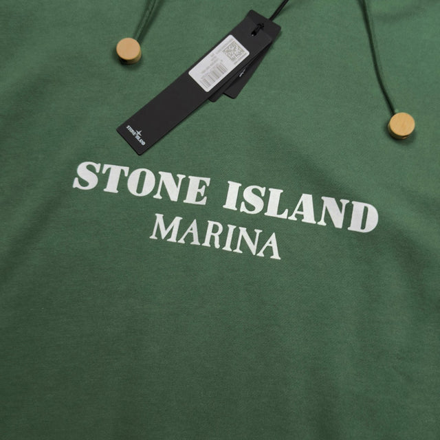 S/S 26 Stone Island Marina Cotton Fleece Hoodie - Quartz Green