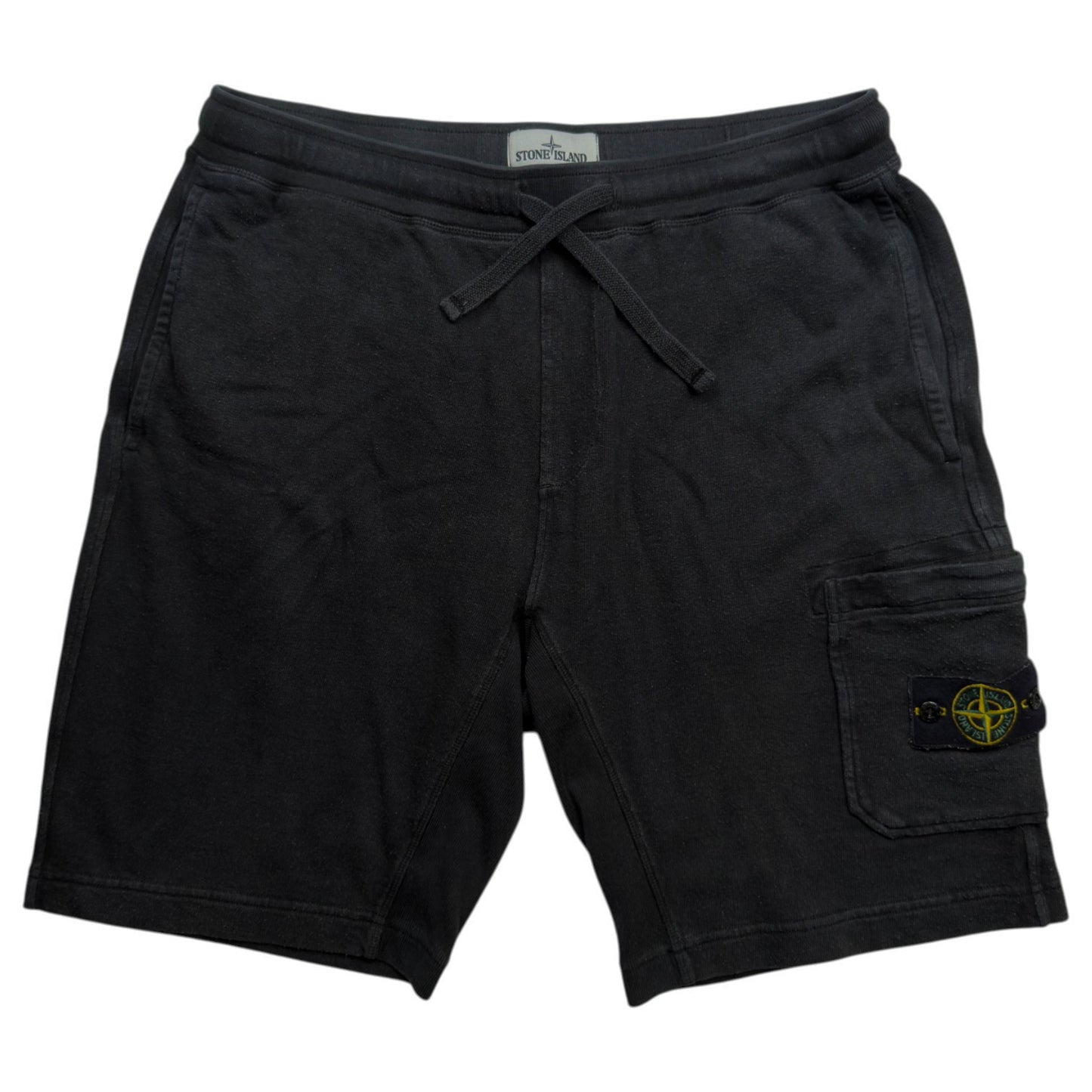 S/S 21 Stone Island Cotton Jersey Cargo Shorts - Black