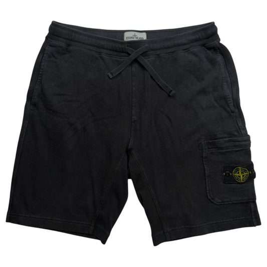 S/S 21 Stone Island Cotton Jersey Cargo Shorts - Black