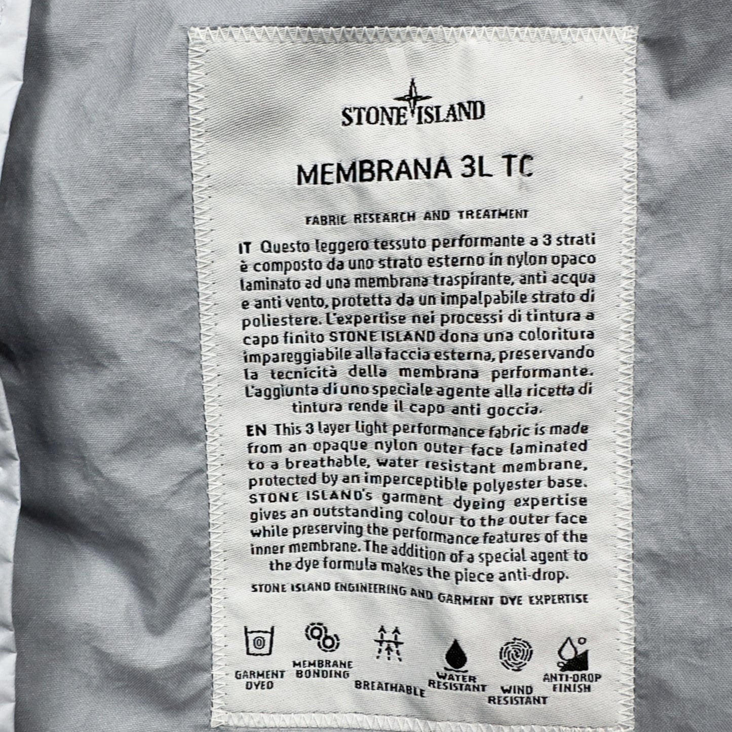 S/S 20 Stone Island Membrana 3L TC Jacket - Sky Blue