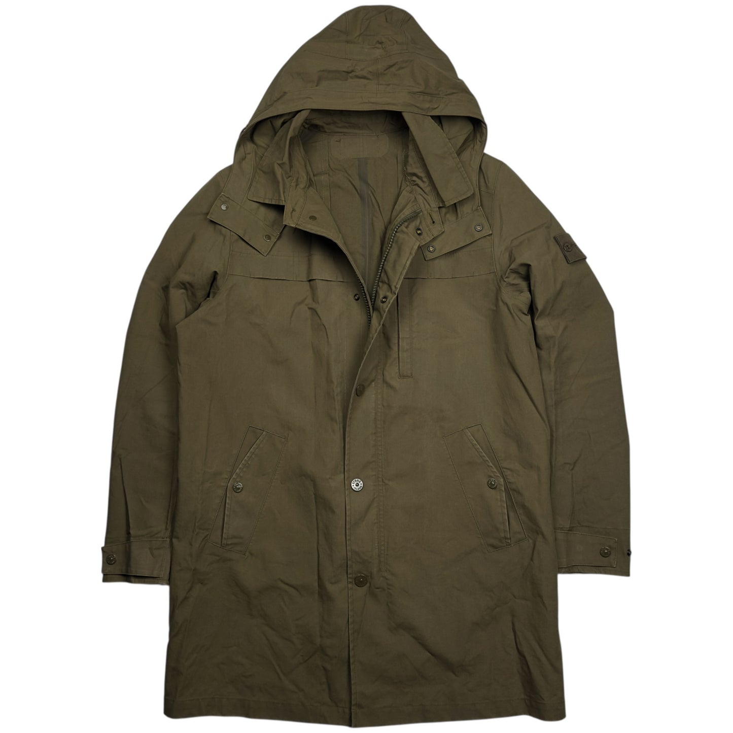 S/S 14 Stone Island 3L Performance Cotton Ghost Hooded Trench Coat