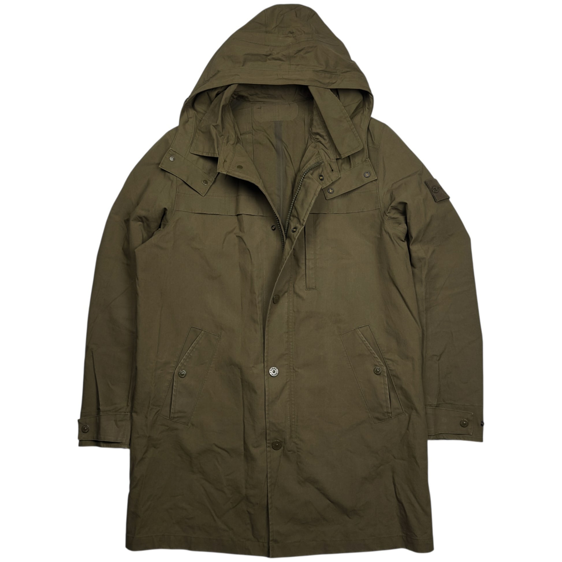 S/S 14 Stone Island 3L Performance Cotton Ghost Hooded Trench Coat