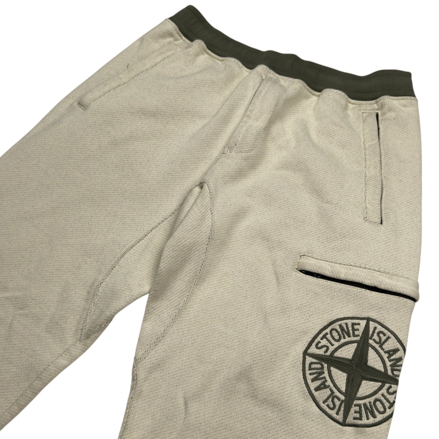 A/W 21 Stone Island Diagonal Polyester Cotton Fleece Cargo Joggers / Sweatpants
