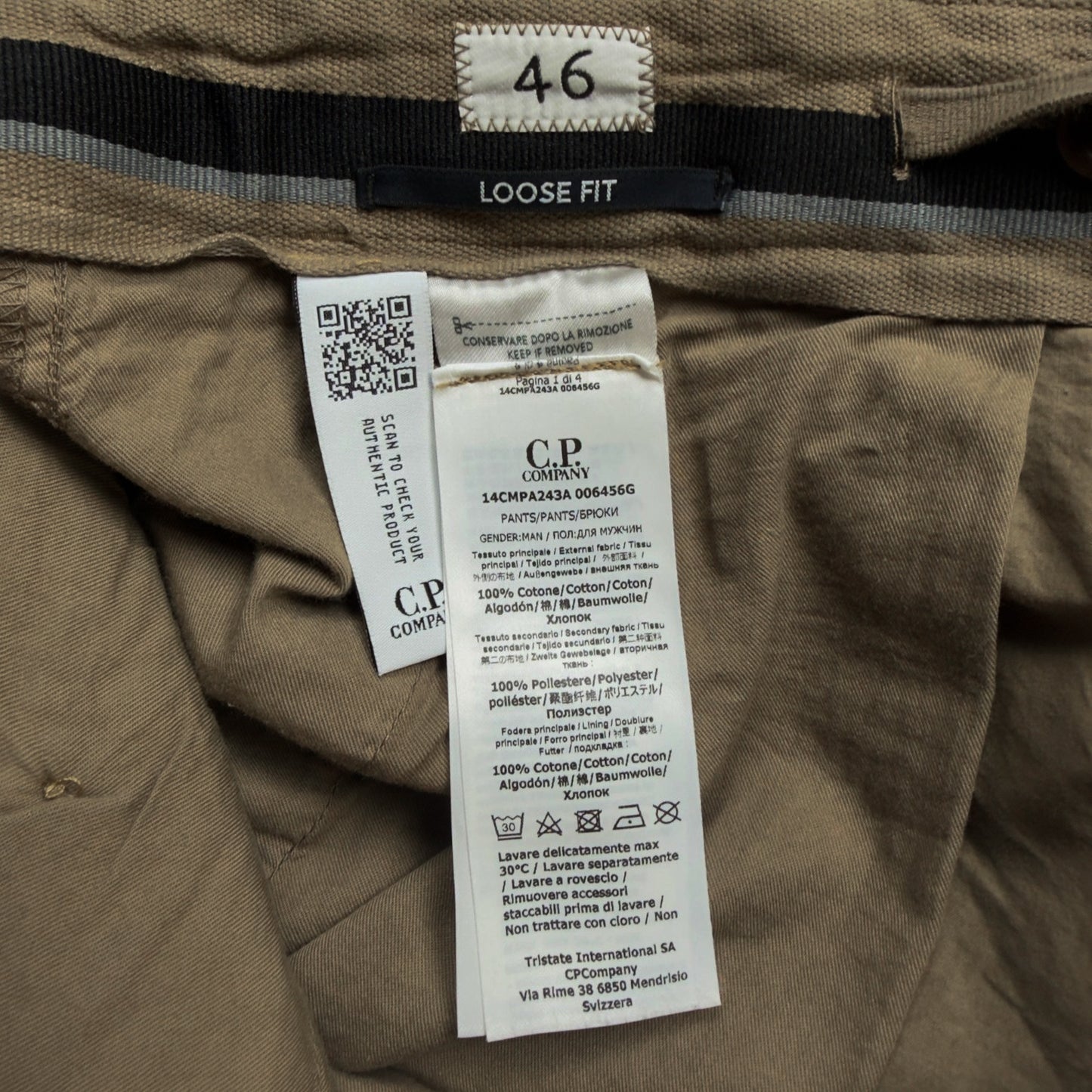 C.P. Company Ba-Tic Light Loose Fit Cargo Trousers - Tan