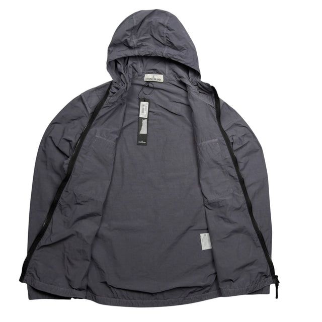 S/S 21 Stone Island Naslan Light Shoulder Badge Hooded Overshirt - Pewter Grey