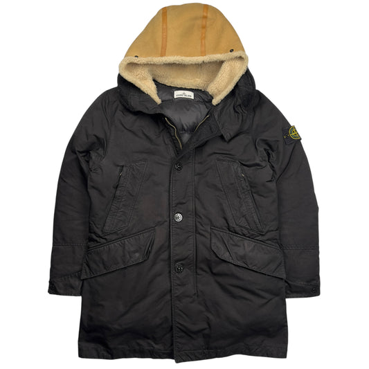 A/W 16 Stone Island David TC Down Parka Jacket with Shearling Hood - Black
