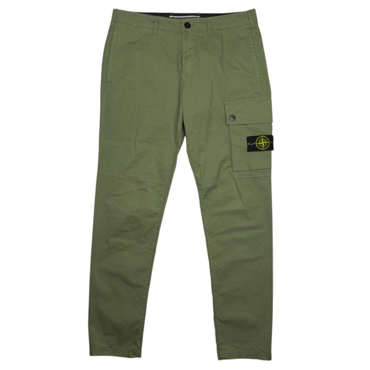S/S 23 Stone Island Stretch Cotton Cargo Trousers 34 SL - Sage Green