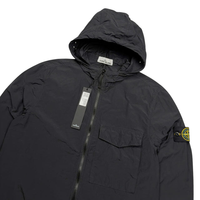 S/S 22 Stone Island Naslan Light Hooded Overshirt - Black