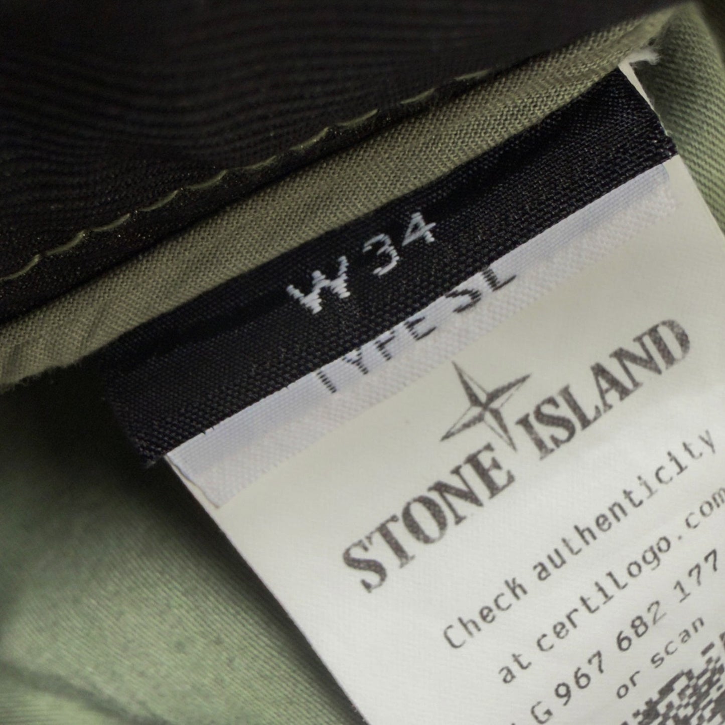 S/S 23 Stone Island Stretch Cotton Cargo Trousers 34 SL - Sage Green