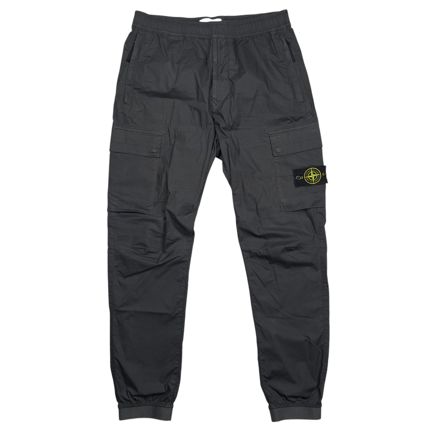 Stone Island Stretch Cotton Cuffed Cargo Trousers - Dark Grey