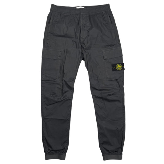 Stone Island Stretch Cotton Cuffed Cargo Trousers - Dark Grey