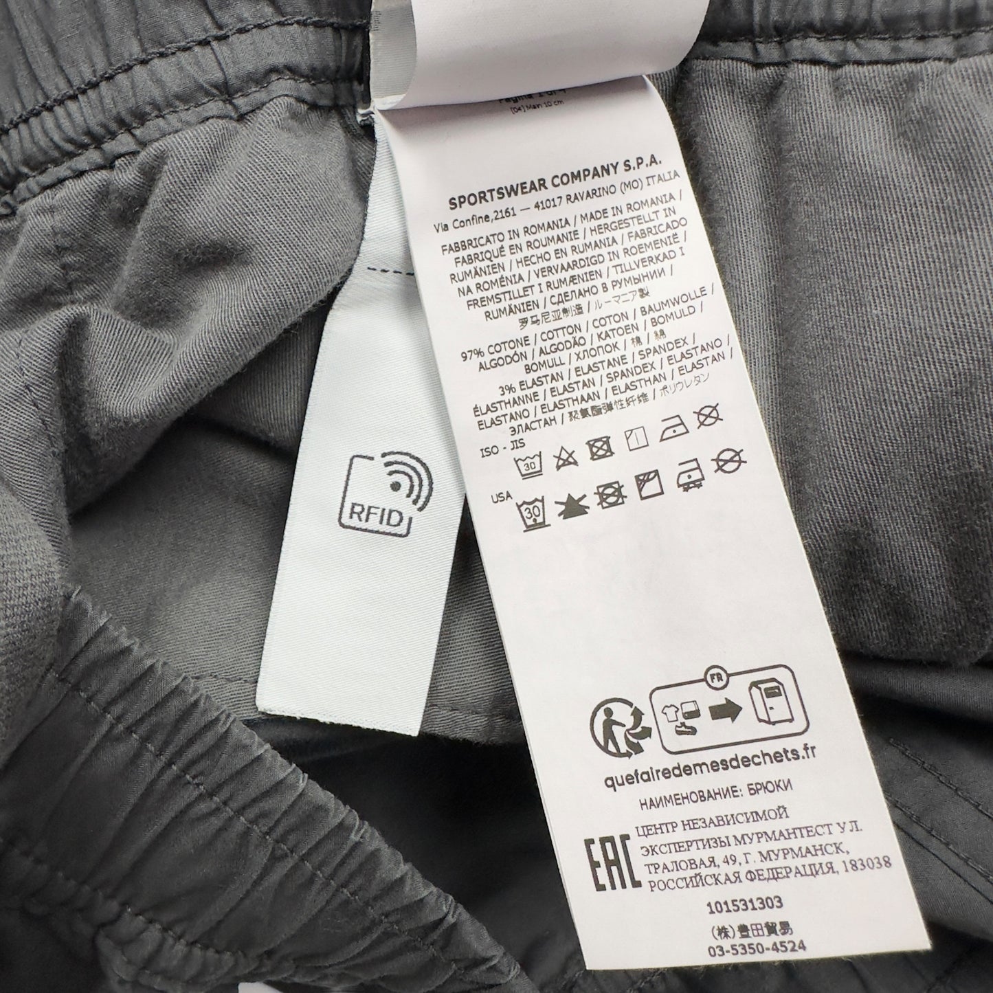 Stone Island Stretch Cotton Cuffed Cargo Trousers - Dark Grey
