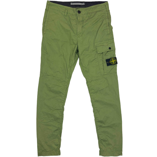 S/S 22 Stone Island Cotton Cargo Trousers Slim Fit 32/31 - Green