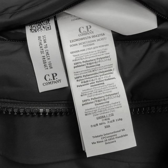 A/W 21 C.P. Company Micro-M Down Puffer Jacket - Black