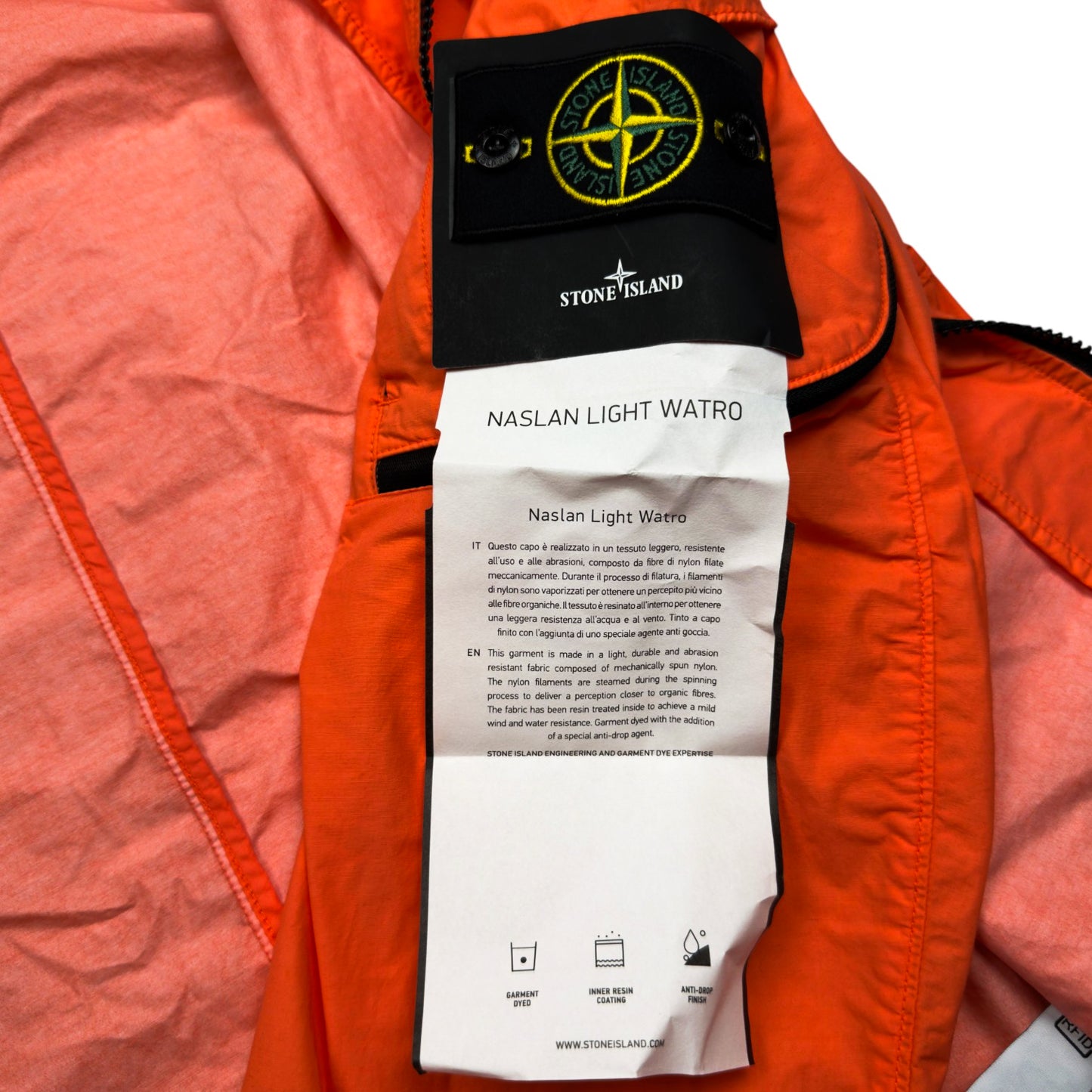 S/S 22 Stone Island Naslan Light Watro Jacket - Orange
