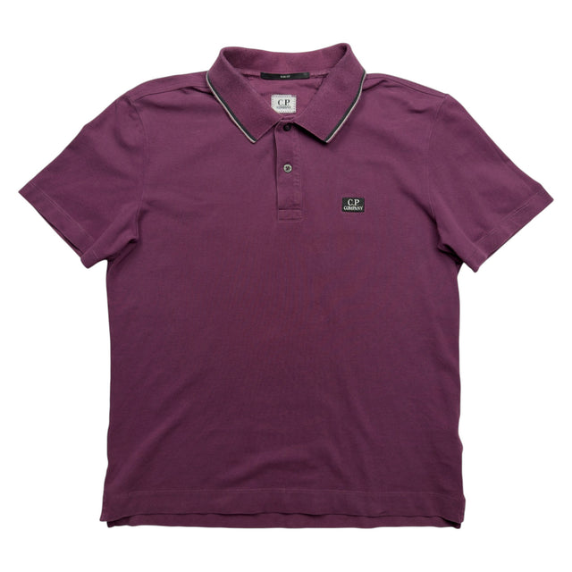 A/W 18 C.P. Company Stretch Cotton Tipped Polo Shirt - Purple