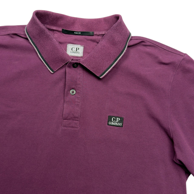 A/W 18 C.P. Company Stretch Cotton Tipped Polo Shirt - Purple