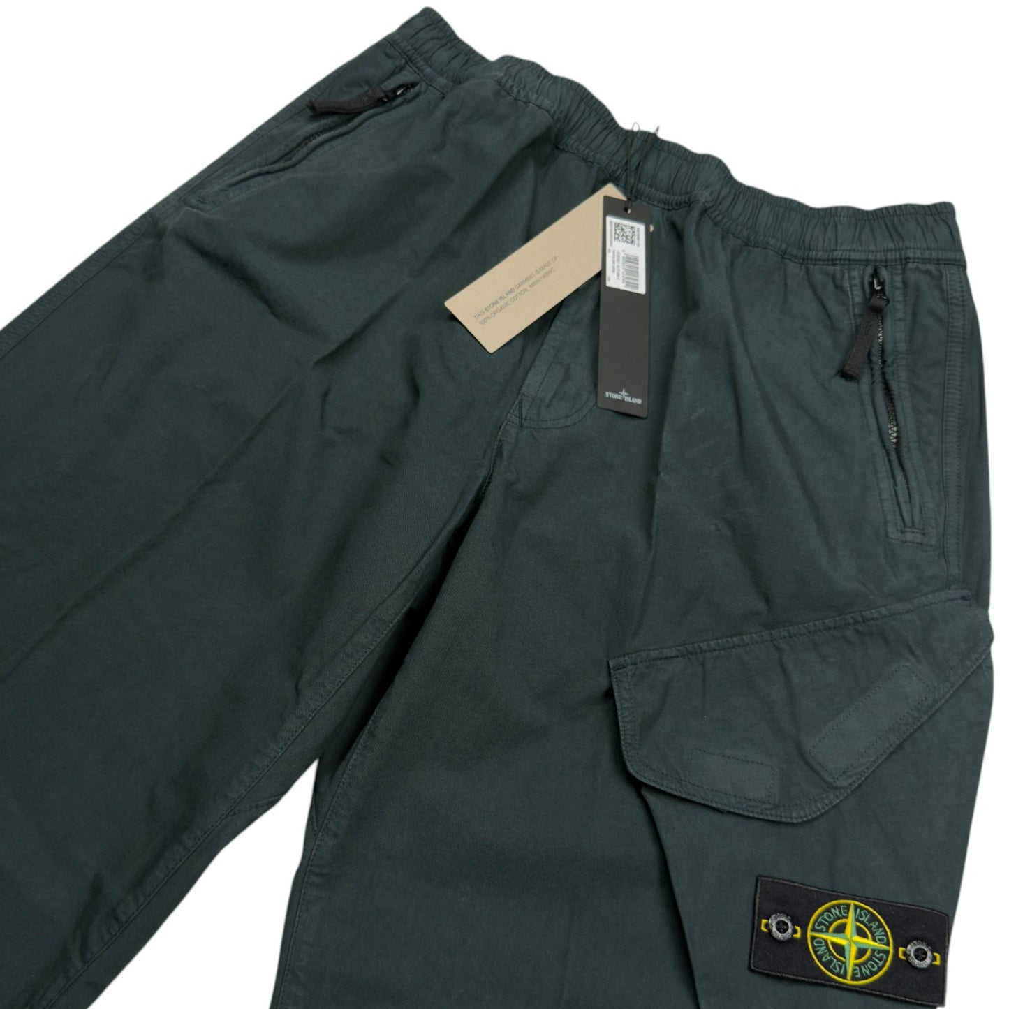 A/W 26 Stone Island Loose Fit Organic Cotton Twill Cargo Trousers - 34 LO