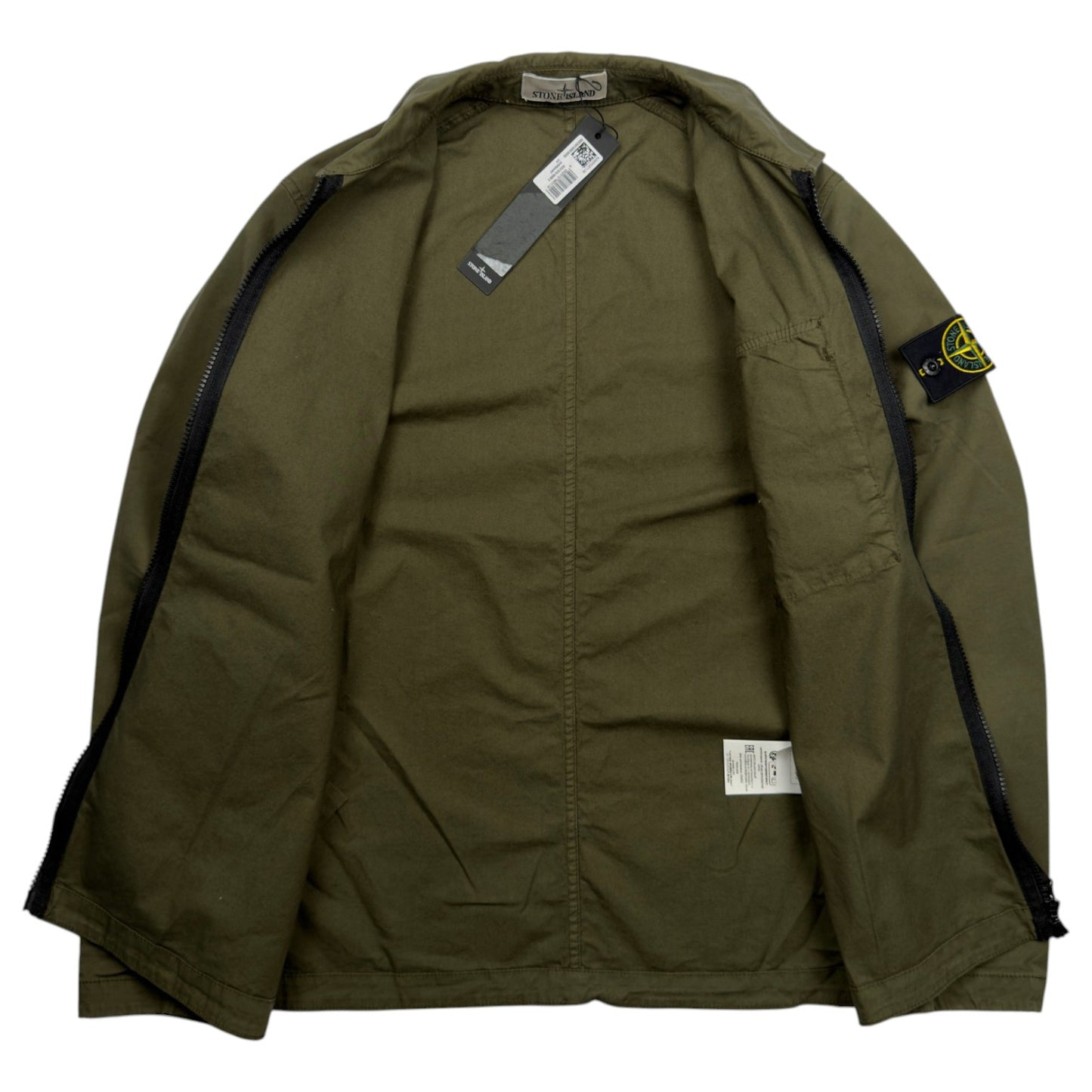 A/W 23 Stone Island Cotton Pocket Overshirt Jacket - Khaki Green