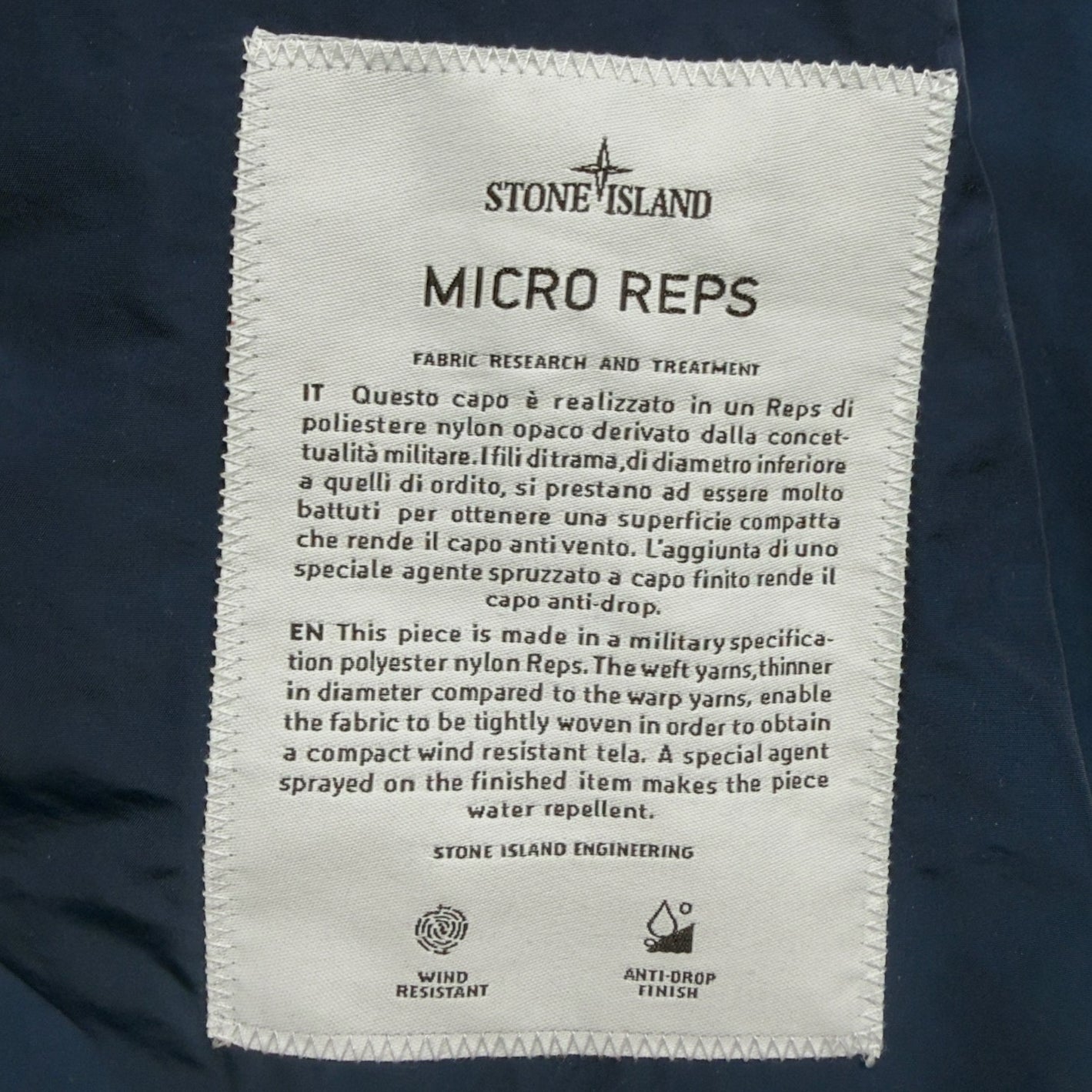 S/S 20 Stone Island Micro Reps Parka Jacket - Navy Blue