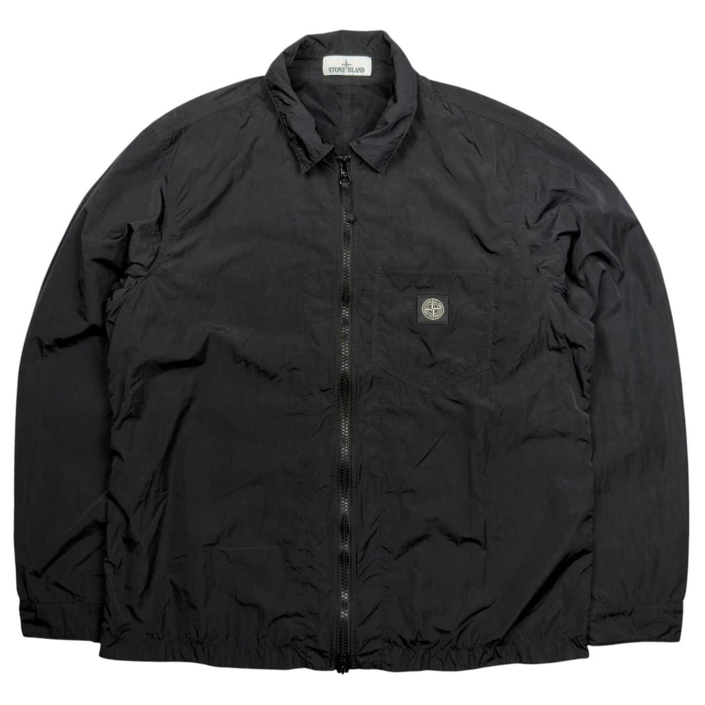 S/S 20 Stone Island Nylon Metal Patch Program Overshirt - Black