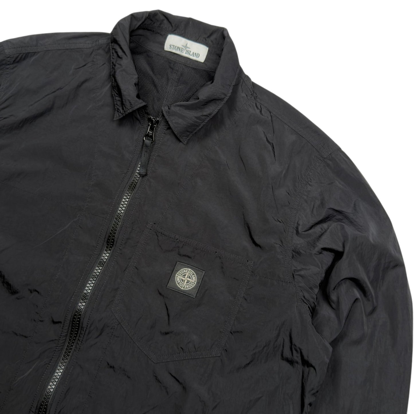 S/S 20 Stone Island Nylon Metal Patch Program Overshirt - Black