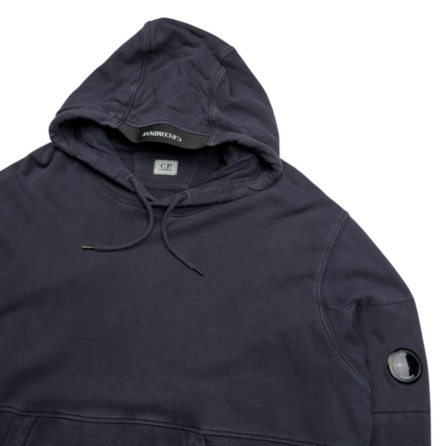S/S 24 C.P. Company Diagonal Raised Fleece Lens Hoodie - Navy