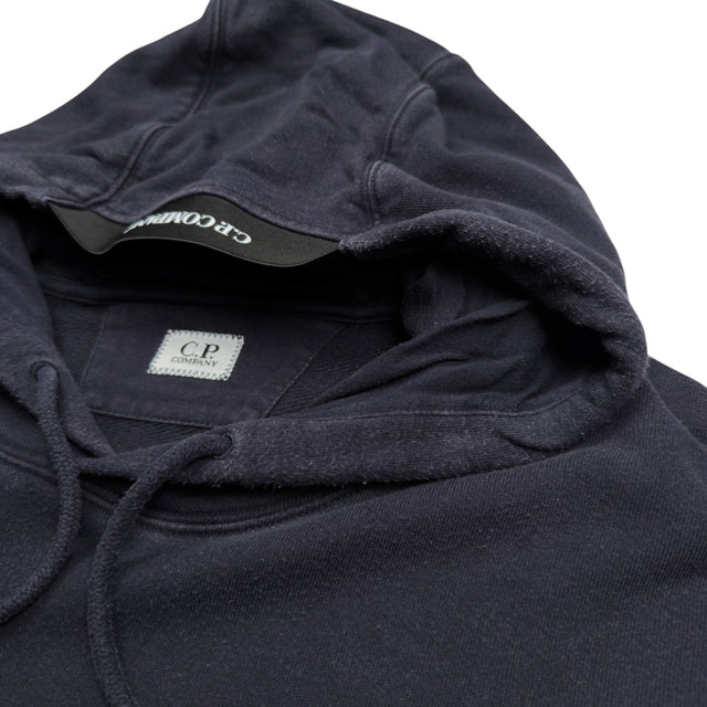 S/S 24 C.P. Company Diagonal Raised Fleece Lens Hoodie - Navy