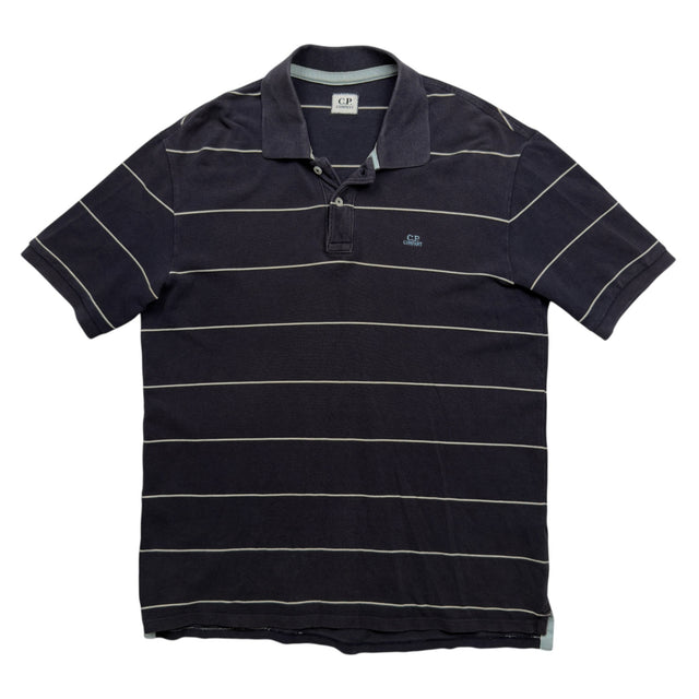 C.P. Company Striped Piqué Polo Shirt - Navy