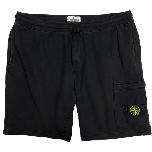 A/W 20 Stone Island Cotton Jersey Cargo Shorts - Black