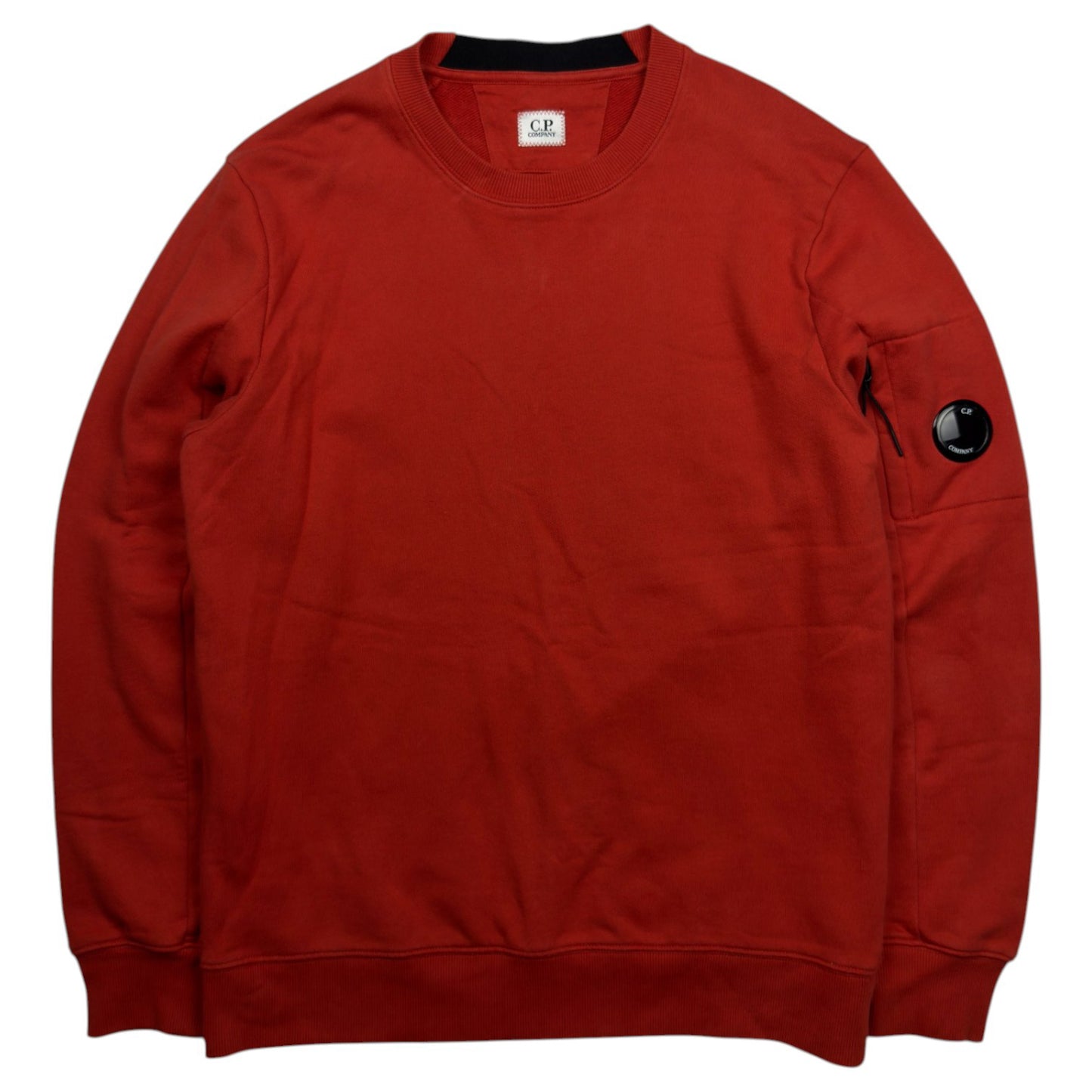 C.P. Company Diagonal Raised Fleece Crewneck Sweater - Orange
