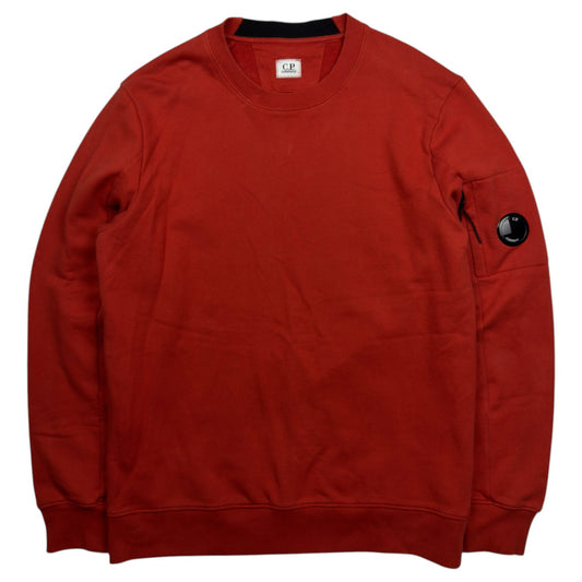 C.P. Company Diagonal Raised Fleece Crewneck Sweater - Orange