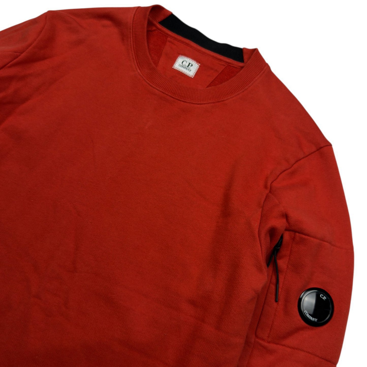 C.P. Company Diagonal Raised Fleece Crewneck Sweater - Orange