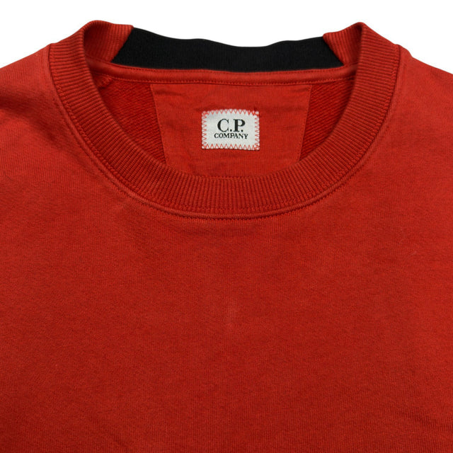 C.P. Company Diagonal Raised Fleece Crewneck Sweater - Orange