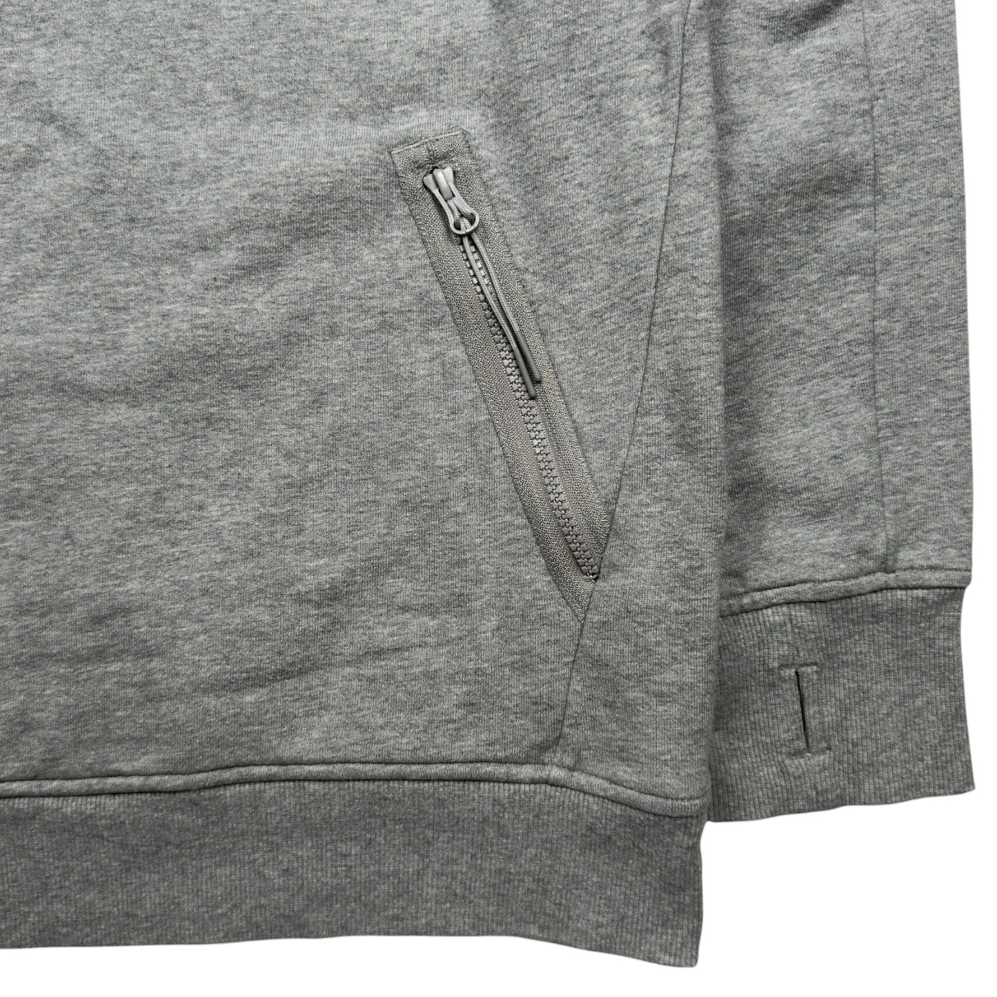 C.P. Company Diagonal Raised Fleece Quarter Zip Sweater - Grey