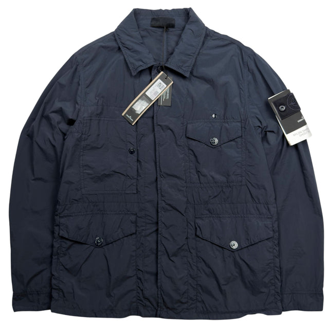 S/S 25 Stone Island Nylon Smerigliato Ghost Piece Field Jacket - Navy